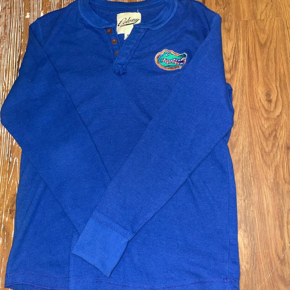 Blue Kids Shirt with Embroidered Logo